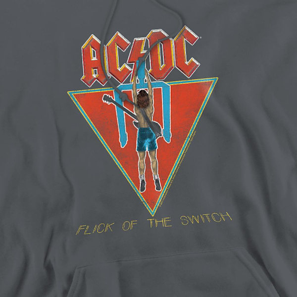 AC/DC Herr Flick of the Switch Hoodie S Kolgrå Charcoal S