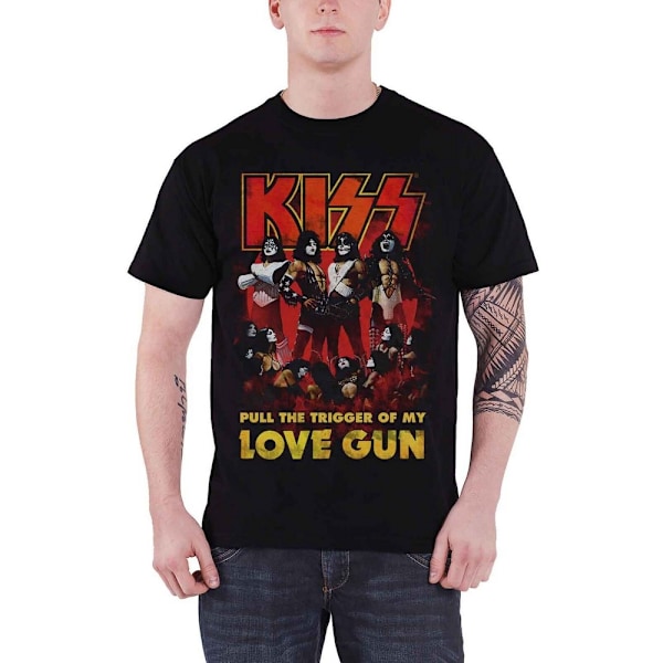 Kiss Unisex Adult Love Gun Glow Bomull T-shirt XL Svart Black XL