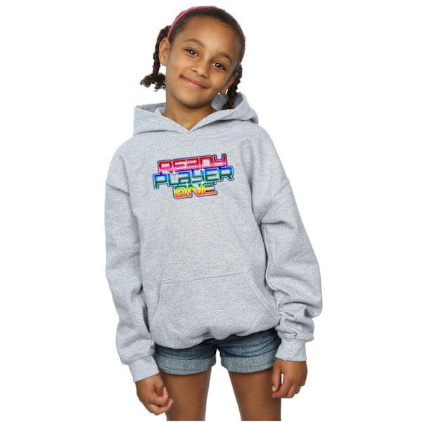 Ready Player One Girls Rainbow Logo Hoodie 5-6 år Sports Grey Sports Grey 5-6 Years