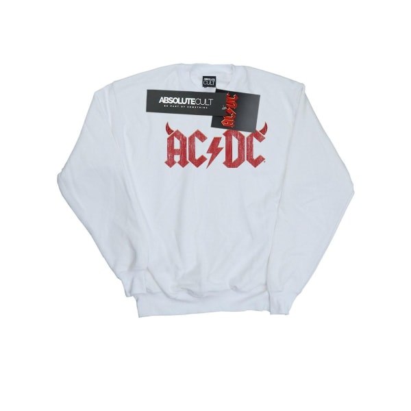 AC/DC Boys Horns Logo Sweatshirt 3-4 år Vit White 3-4 Years