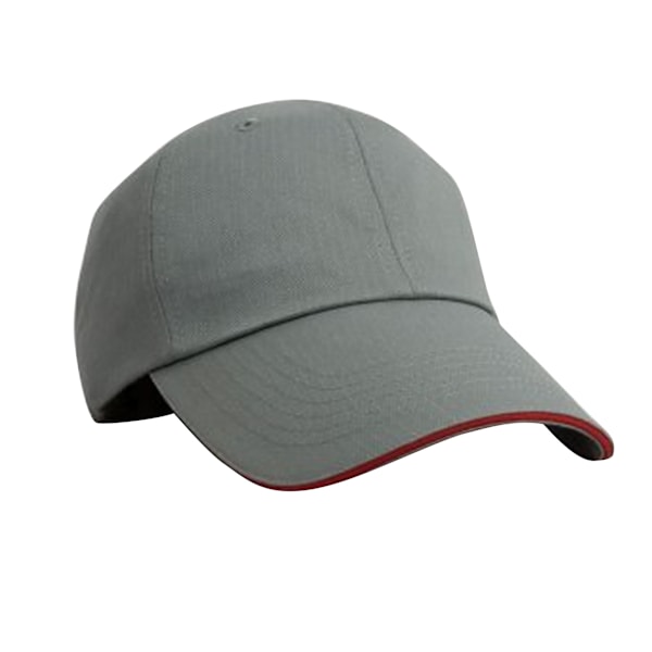 Result Unisex Herringbone Kontrastfärgad Sandwich Peak Basebollkeps Grey/Red One size