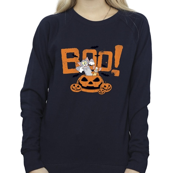 Tom & Jerry Dam/Damer Halloween Boo! Sweatshirt XXL Marinblå Navy Blue XXL