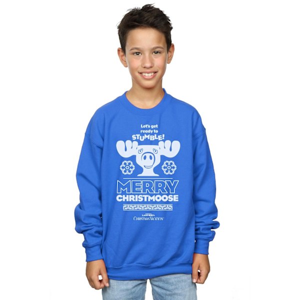 National Lampoon's Christmas Vacation Boys Merry Christmoose Sweatshirt Royal Blue 9-11 Years