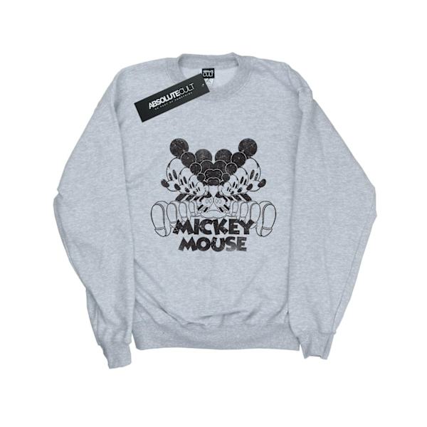 Disney Girls Mickey Mouse Mirrored Sweatshirt 7-8 år Sport Sports Grey 7-8 Years