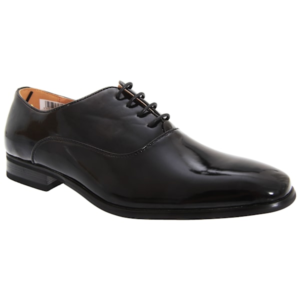 Goor herr patent PU med läderfoder snörning Oxford Tie Dres Black Patent 14 UK