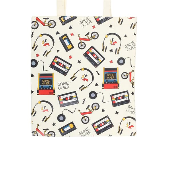 Something Different 80-tals retrotryck tygväska i polybomull, en storlek Off White/Multicoloured One Size
