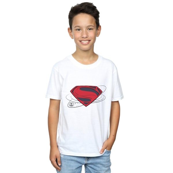 DC Comics Boys Justice League Movie Superman Logo T-Shirt 9-11 White 9-11 Years