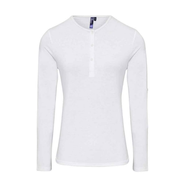 Premier Dam/Dam Lång John T-shirt med enkel rullärmad 12 UK White 12 UK