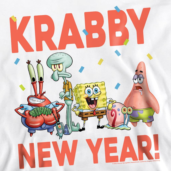 SvampBob Fyrkant Unisex Vuxen Krabby Nyår Sweatshirt S White S