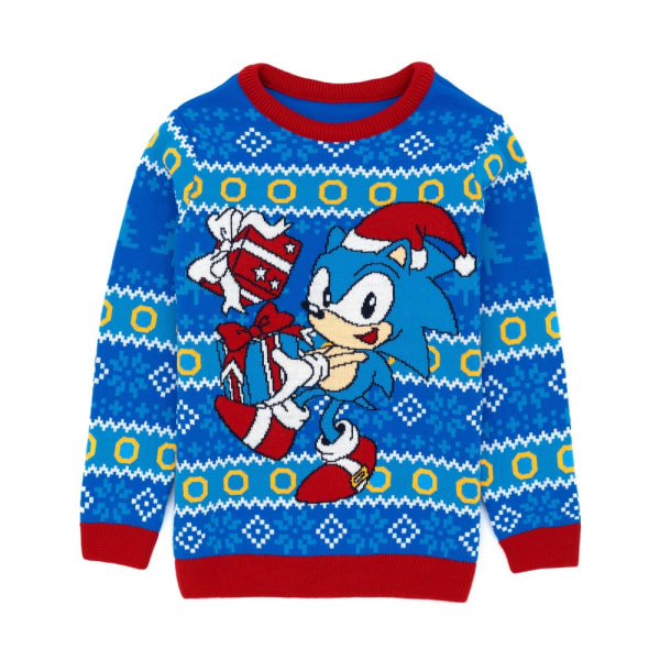 Sonic The Hedgehog barn/barn stickad jultröja 5-6 Sky Blue 5-6 Years