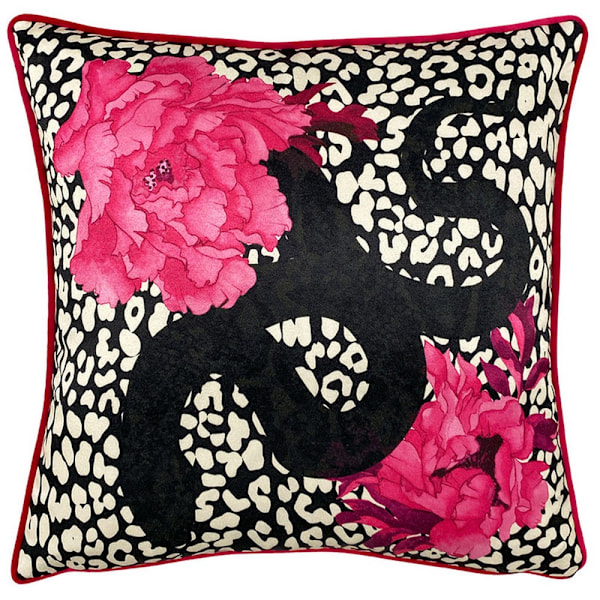 Furn Serpentine Animal Print Kuddfodral One Size Rosa/Charcoal Pink/Charcoal One Size