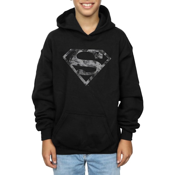 DC Comics Boys Superman Marble Logo Hoodie 9-11 år Svart Black 9-11 Years