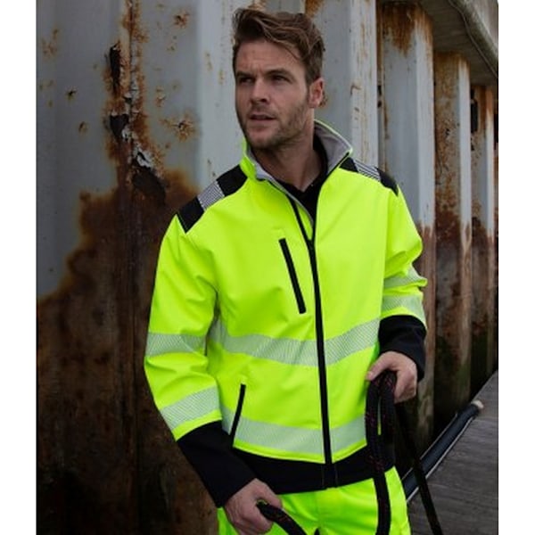Result Vuxen Unisex Safe-Guard Ripstop Säkerhet Mjuk Skal Jacka Fluorescent Yellow/Black 4XL