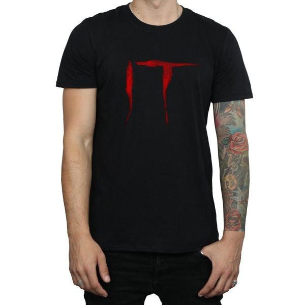 It Men Distressed Logo T-Shirt XXL Svart Black XXL