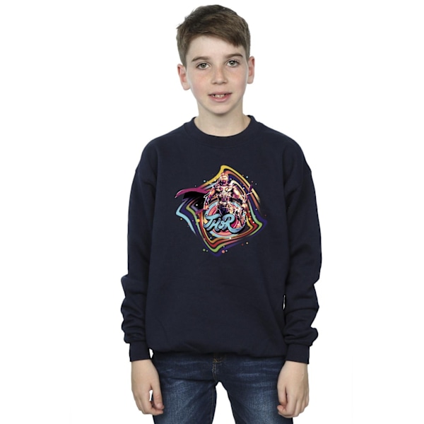 Marvel Boys Thor Love And Thunder Thor Swirl Sweatshirt 7-8 år Navy Blue 7-8 Years