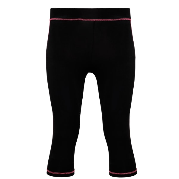 Tri Dri Dam/Dam Vadlängd Fitness Leggings XL Svart/ Ho Black/ Hot Pink XL