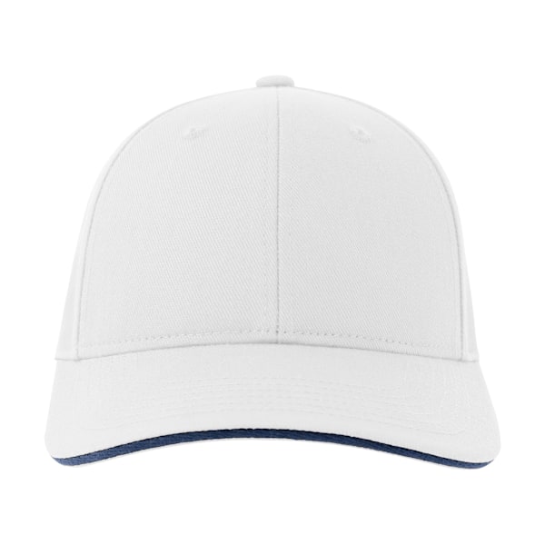 Atlantis Unisex Adult Liberty Sandwich 6 Panel Sustainable Cap White/Navy One Size