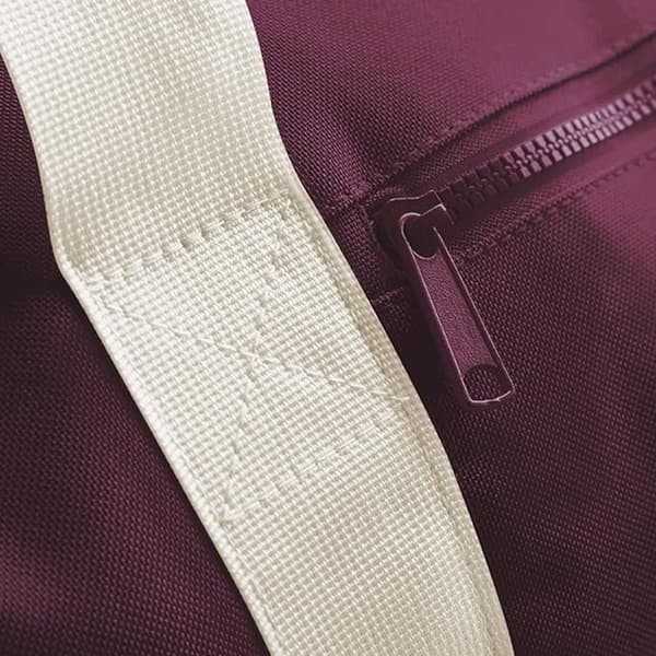 Bagbase Plain Varsity Barrel / Duffel Bag (20 Liter) (Pack av Burgundy/Off White One Size