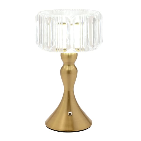 Hestia Kristall Effekt USB Touch Bordslampa med Böjd Brons B Bronze One Size