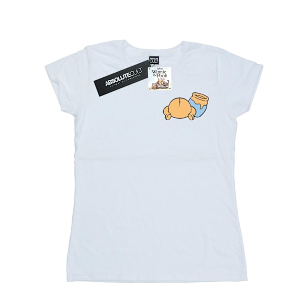 Disney Dam/Kvinnor Nalle Puh Baksida Bröst Tryck Bomull T-Shirt White L