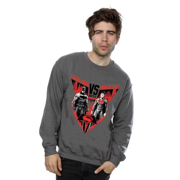 DC Comics Herr Batman v Superman Battle Sweatshirt XXL Charcoal Charcoal XXL