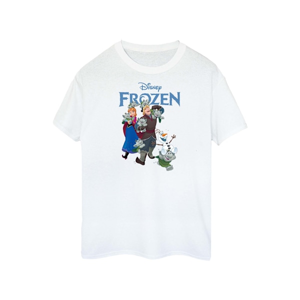 Disney Dam/Damer Frozen Happy Trolls Bomull Boyfriend T-Shi White L