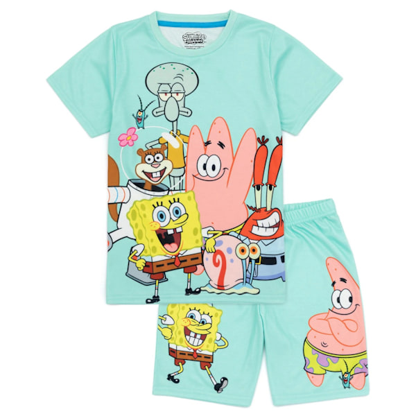 SvampBob Fyrkant Barn/Kids Kort Pyjamasset 3-4 År Blue 3-4 Years