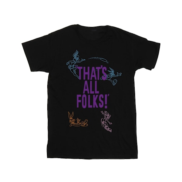 Looney Tunes Dam/Damer That´s All Folks Bomull Boyfriend T- Black S