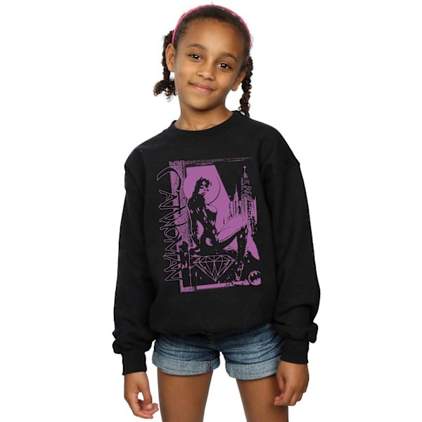 DC Comics Girls Justice League Catwoman Rösta på Batman Sweatshirt Black 9-11 Years