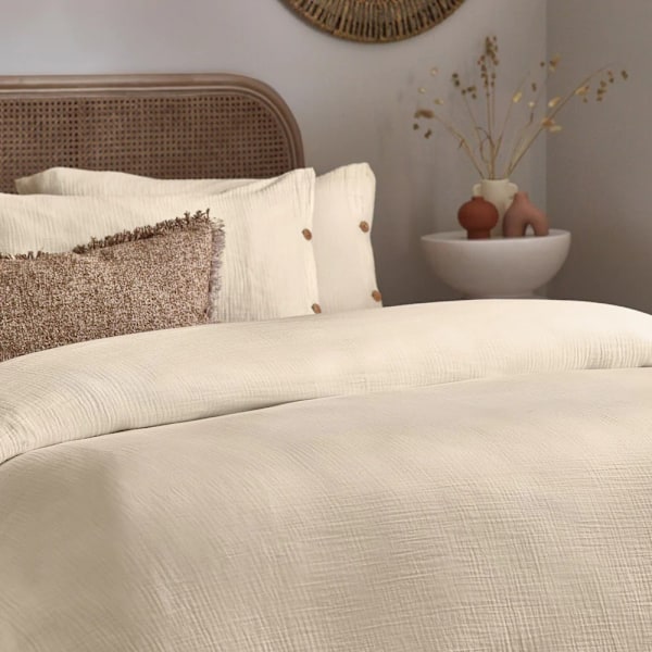 Yard Lark Muslin Bomullstäcke Överdrag Set Dubbel Naturlig Natural Double
