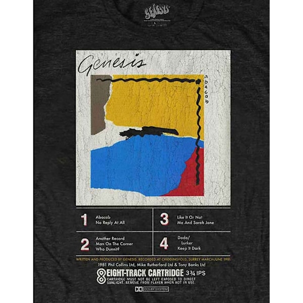 Genesis Unisex Adult ABACAB 8 Track T-Shirt M Svart Black M