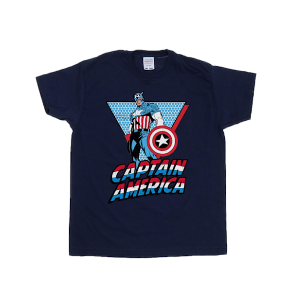 Marvel Boys Captain America Triangle T-Shirt 7-8 år Deep Nav Deep Navy 7-8 Years