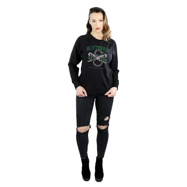 Harry Potter Dam/Kvinnor Slytherin Quidditch Emblem Sweatshirt Black M