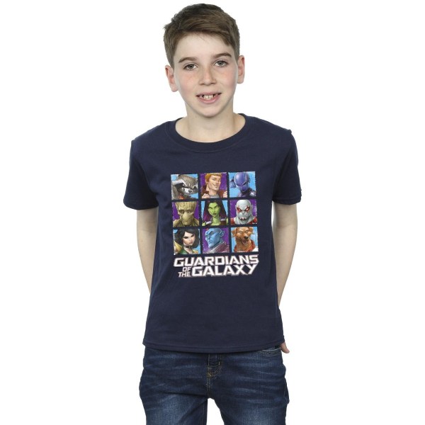 Guardians Of The Galaxy Boys Character Squares T-Shirt 9-11 Ja Navy Blue 9-11 Years