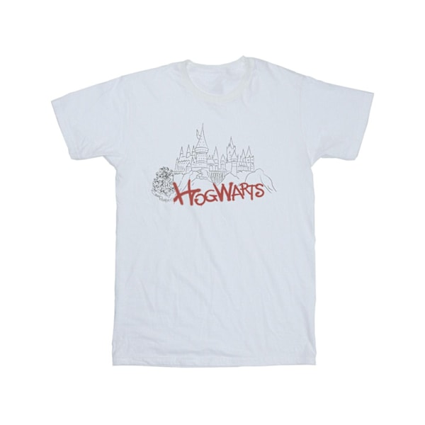 Harry Potter T-shirt i bomull med Hogwarts-tryck för flickor, 5-6 år White 5-6 Years