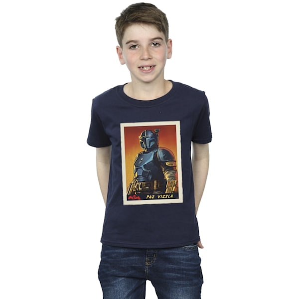 Star Wars Boys The Mandalorian Paz Vizla Kortärmad T-shirt 7-8 år Navy Blue 7-8 Years