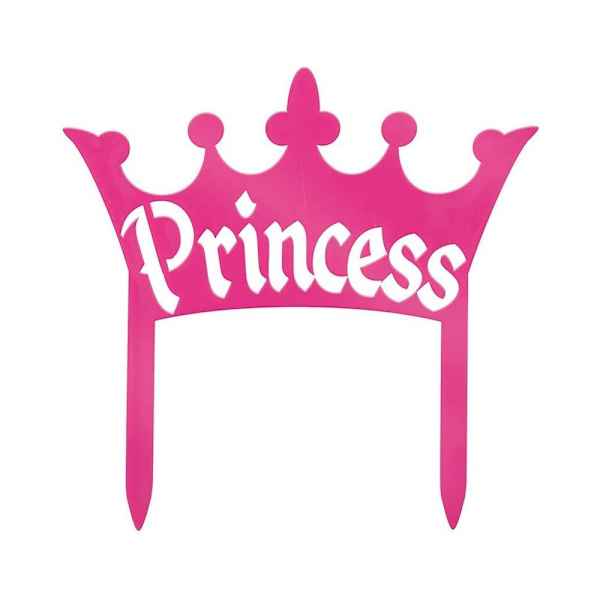 Unik fest prinsessa krona plast tårtdekoration en storlek rosa Pink One Size