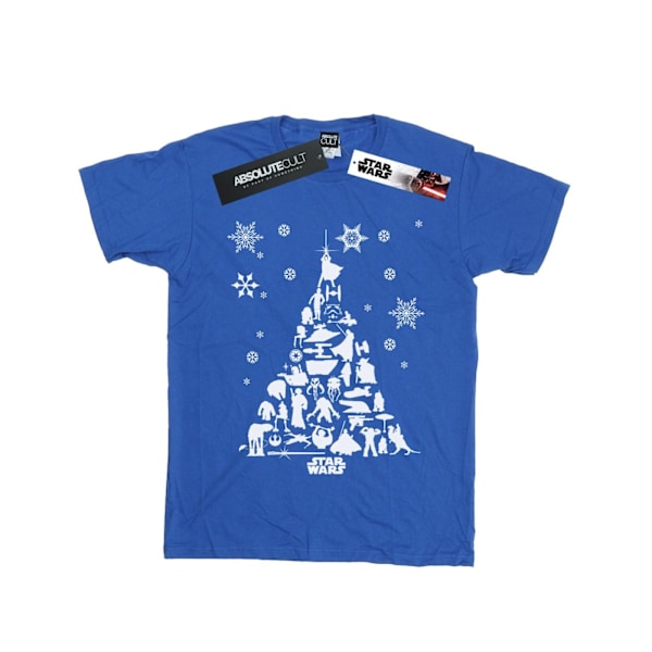Star Wars Julgran T-shirt för pojkar 9-11 år Kungligt blå Royal Blue 9-11 Years