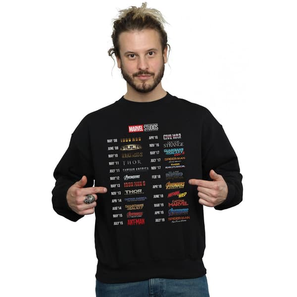 Marvel Studios Herr 10 år av filmer Sweatshirt L Svart Black L