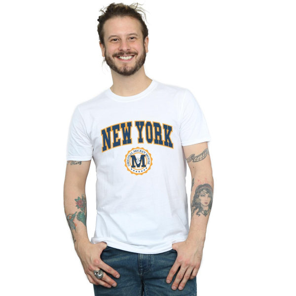 Disney Mickey Mouse New York Seal T-Shirt 5XL Vit för män White 5XL