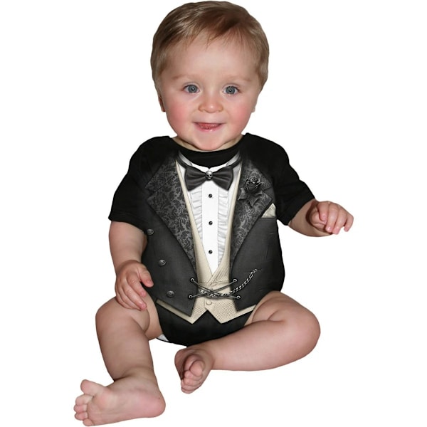 Spiral Direct Baby Tuxed Sleepsuit 3-6 Månader Svart Black 3-6 Months