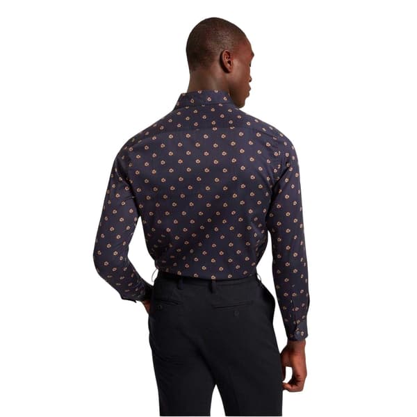 Ted Baker Herrskjorta med blomkrage, långärmad XL Marinblå Navy XL