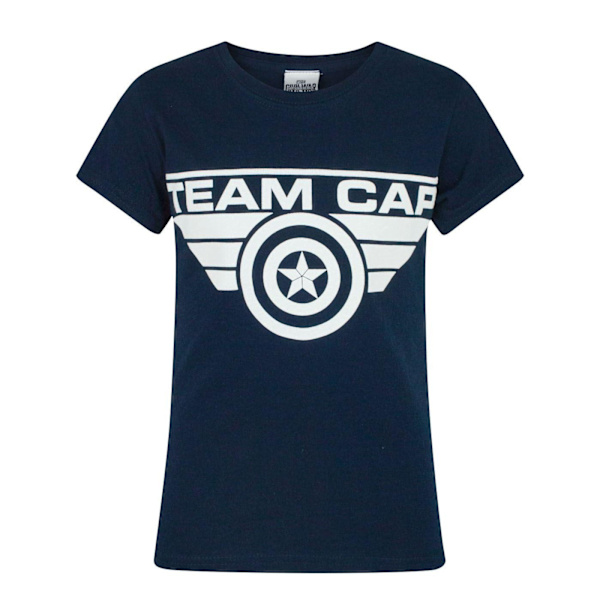 Captain America Civil War T-shirt för flickor Team Cap 5-6 år Blå Blue 5-6 Years