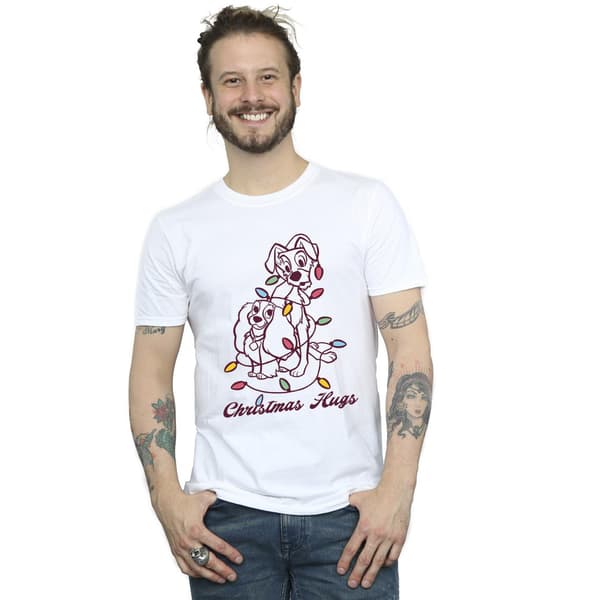 Disney Herr Lady Och Lufsen Julkramar T-Shirt M Vit White M