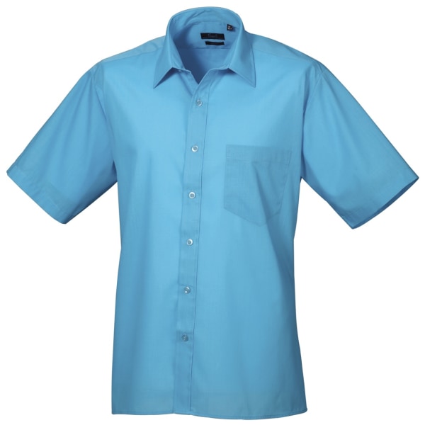 Premier Mens Short Sleeve Formal Poplin Plain Work Shirt 23 Bla Black 23