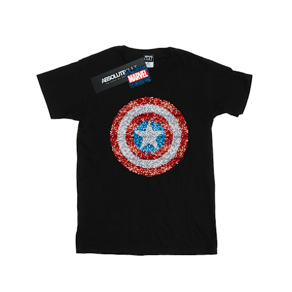 Marvel Boys Captain America Pixelated Shield T-shirt 12-13 år Black 12-13 Years