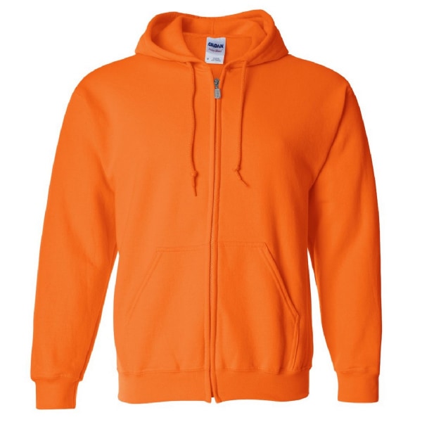 Gildan Heavy Blend Unisex Vuxen Full Zip Sweatshirt Top Safety Orange 2XL