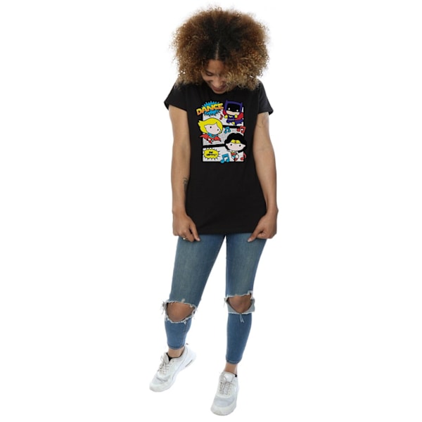 DC Comics Dam/Kvinnor Chibi Super Friends Dans Bomull T-Shir Black XXL