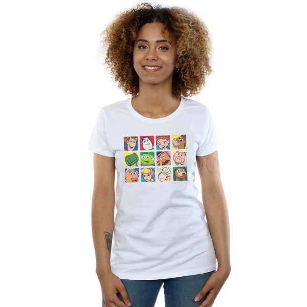 Disney Kvinnor/Dam Toy Story Character Squares T-shirt i bomull White M