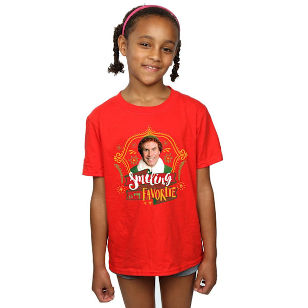 Elf Girls Buddy Smiling Bomull T-shirt 5-6 år Röd Red 5-6 Years